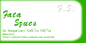 fata szucs business card